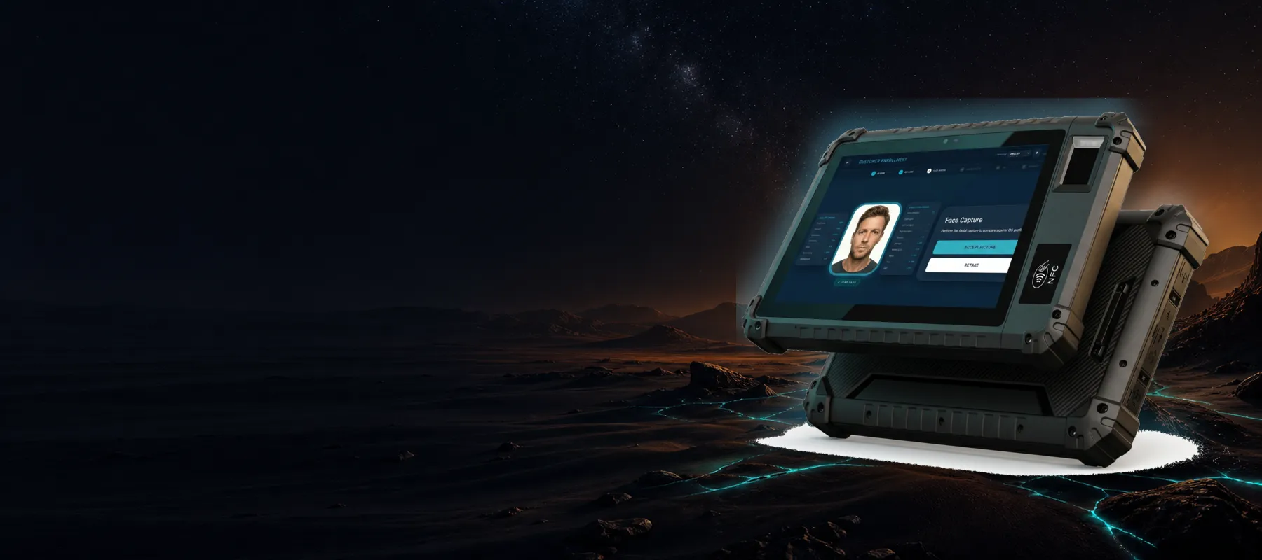 COMET-30 rugged biometric tablet with integrated fingerprint capture