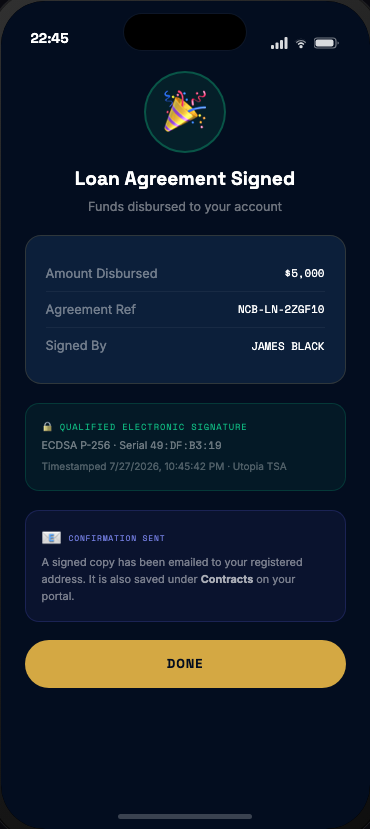 Signed outcome
